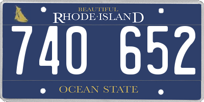 RI license plate 740652