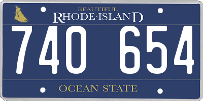 RI license plate 740654
