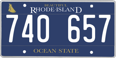 RI license plate 740657
