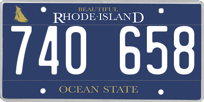 RI license plate 740658