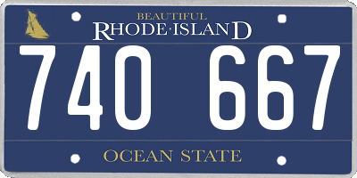 RI license plate 740667
