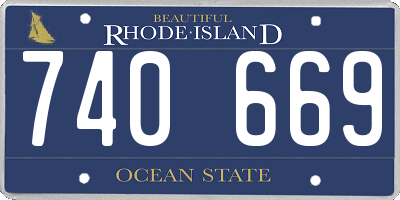 RI license plate 740669