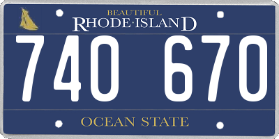 RI license plate 740670