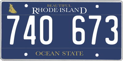 RI license plate 740673