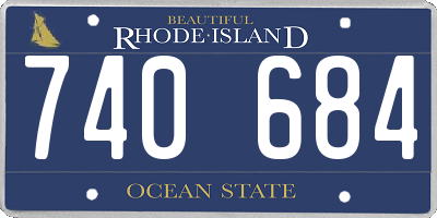 RI license plate 740684