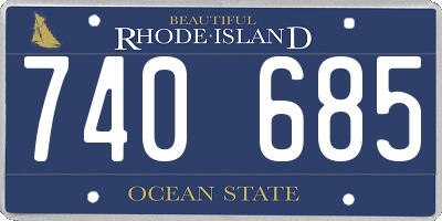 RI license plate 740685