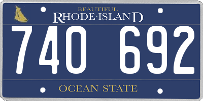 RI license plate 740692