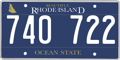 RI license plate 740722