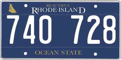 RI license plate 740728