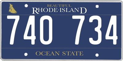 RI license plate 740734