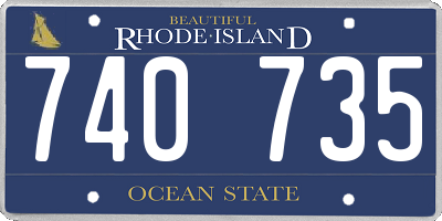 RI license plate 740735