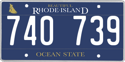 RI license plate 740739