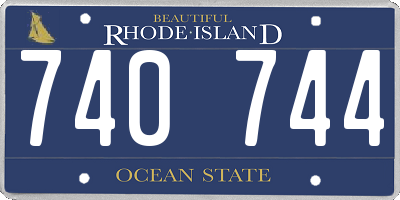 RI license plate 740744