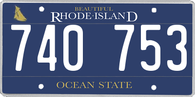 RI license plate 740753