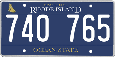 RI license plate 740765