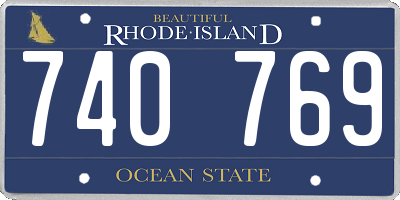 RI license plate 740769
