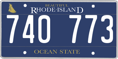 RI license plate 740773