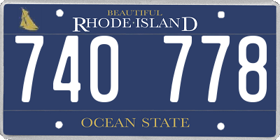RI license plate 740778