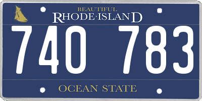 RI license plate 740783
