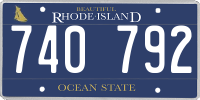RI license plate 740792