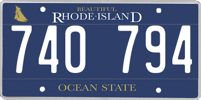 RI license plate 740794