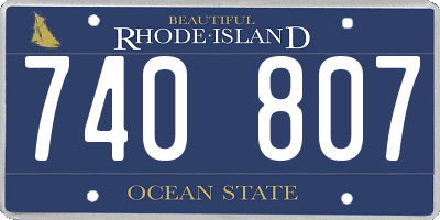 RI license plate 740807