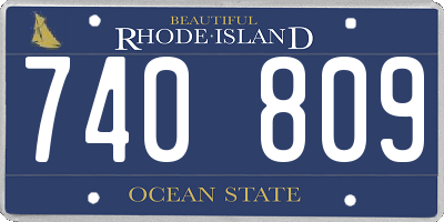 RI license plate 740809