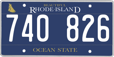 RI license plate 740826