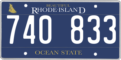 RI license plate 740833