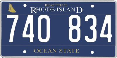 RI license plate 740834