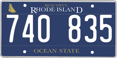 RI license plate 740835