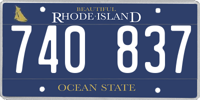 RI license plate 740837