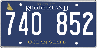 RI license plate 740852