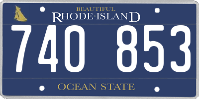 RI license plate 740853
