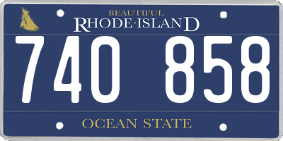 RI license plate 740858