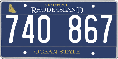 RI license plate 740867