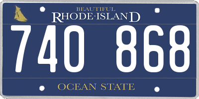 RI license plate 740868