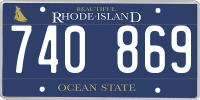 RI license plate 740869