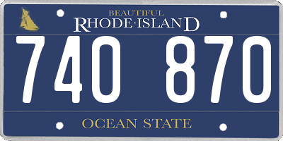 RI license plate 740870