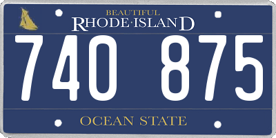 RI license plate 740875