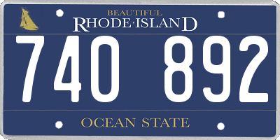 RI license plate 740892