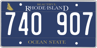 RI license plate 740907