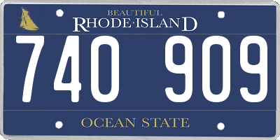 RI license plate 740909