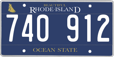 RI license plate 740912