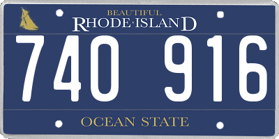 RI license plate 740916