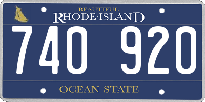 RI license plate 740920