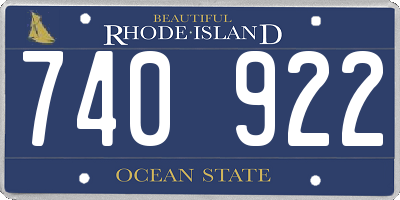 RI license plate 740922