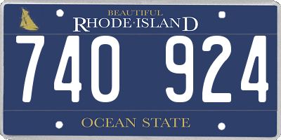RI license plate 740924