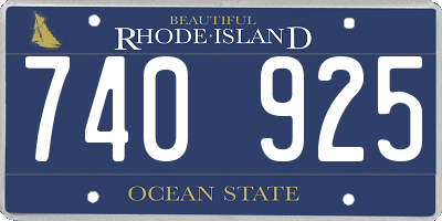 RI license plate 740925