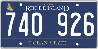 RI license plate 740926
